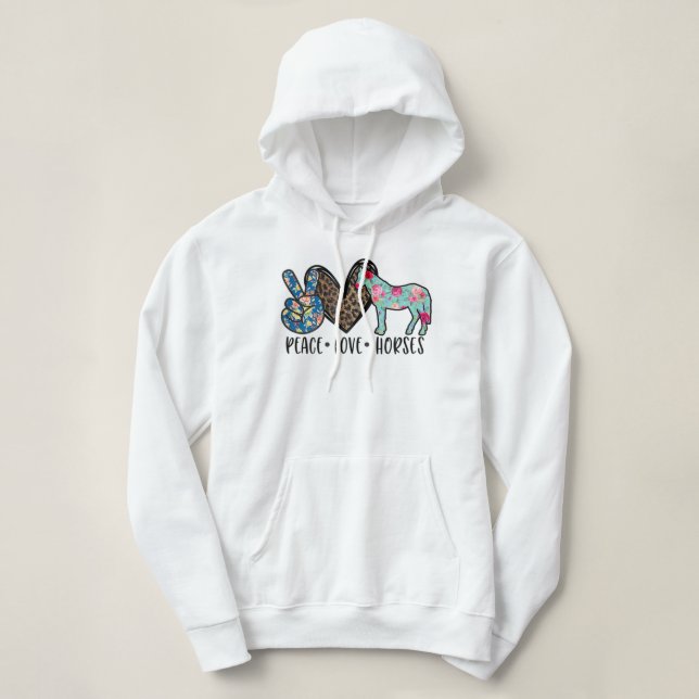 Sudadera Caballos de amor por la paz Tee divertido para los (Diseño del anverso)