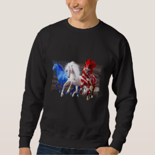 Sudadera Caballos de Bandera Americana Anteojos Patrióticos