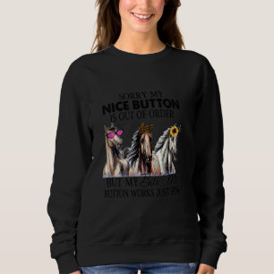 Sudadera Caballos divertidos Siento Que Mi Bonito Botón Est