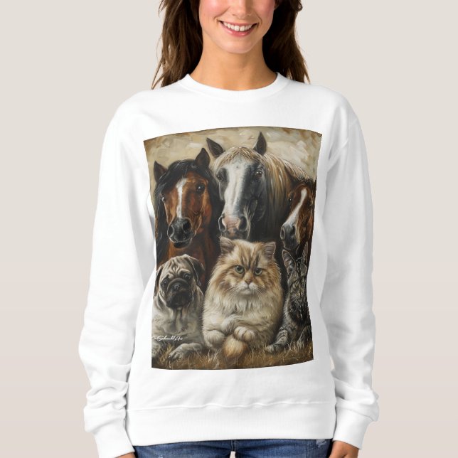 Sudadera Caballos, Gatos y Perros  (Anverso)