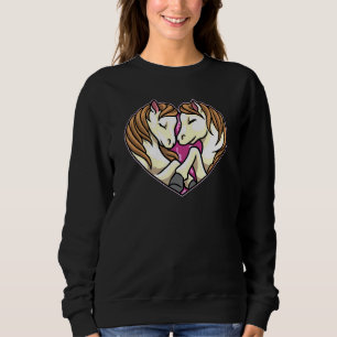 Sudadera Caballos Pareja Forma de Corazón Amor Animales Cab