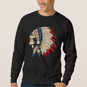 Sudadera Cabecera de plumas de águila del cráneo indio nati