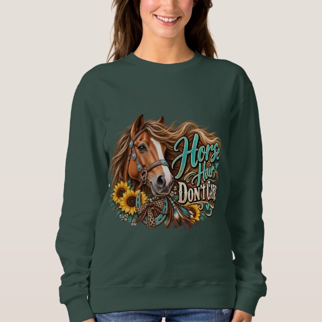 Sudadera Cabello de Caballo No Importa Caballo Occidental (Anverso)