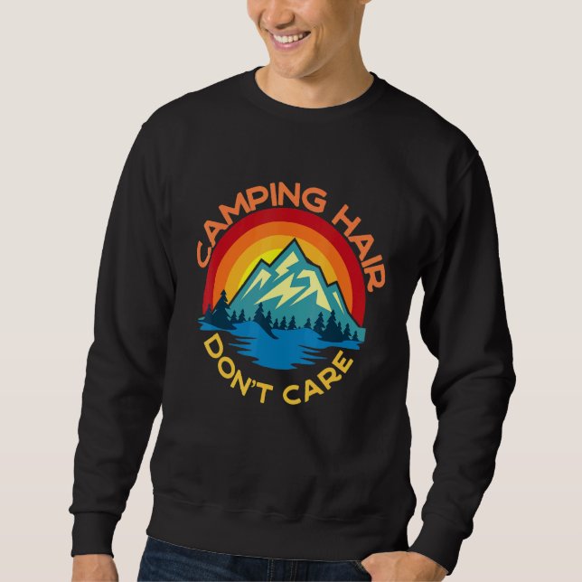 Sudadera Cabello de campamento no le importa el camping cam (Anverso)