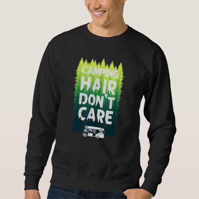 Sudadera Cabello de camping no importa Chica Campervan (Anverso)