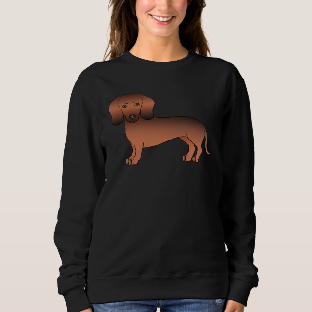 Sudadera Cabello liso de Sable Rojo Cabello Suave Dachshund (Anverso)