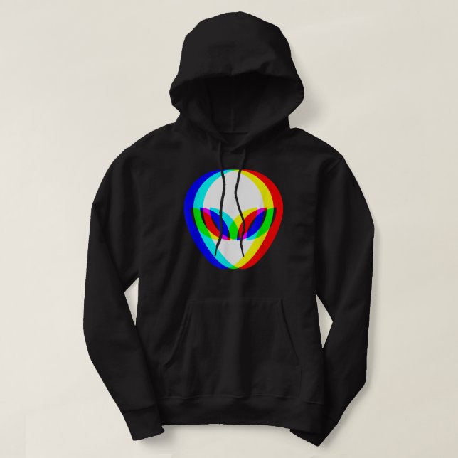 Sudadera Cabeza Alien Trippy Vaporwave Techno Rave EDM Musi (Diseño del anverso)