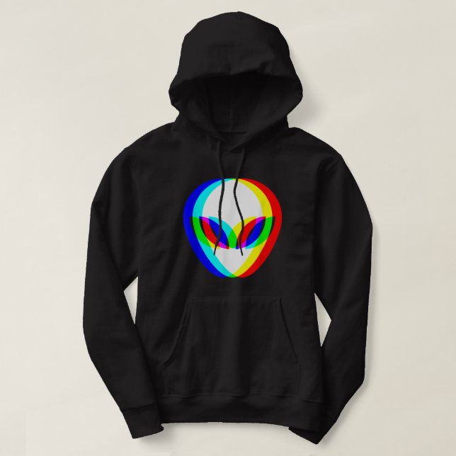 Sudadera Cabeza Alien Trippy Vaporwave Techno Rave EDM Musi (Diseño del anverso)