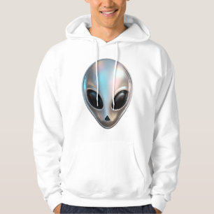 Sudadera Cabeza de Alien Cromado Metálico Retro Y2K Ciencia