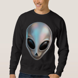 Sudadera Cabeza de Alien Cromado Metálico Retro Y2K Ciencia