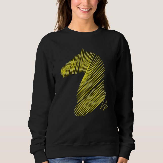Sudadera Cabeza de caballo abstracta - Tee de arte de línea (Anverso)