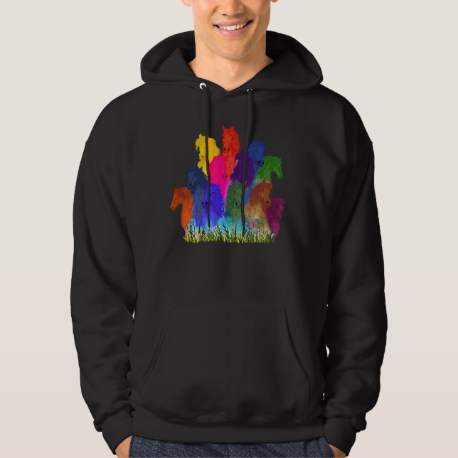 Sudadera Cabeza de caballo acuarela Ecuestres (Anverso)