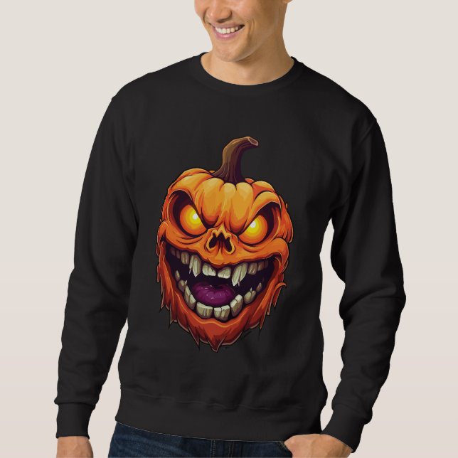 Sudadera Cabeza de calabaza siniestra (Anverso)