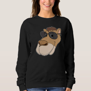 Sudadera Cabeza de camello Gafas de sol Sombra sombra Zoo A