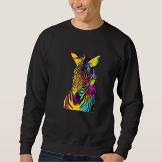 Sudadera Cabeza de cebra Arte Pop Colorido