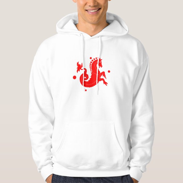 Sudadera Cabeza de Dimón Blanco "Caballo de Mar Rojo". (Anverso)