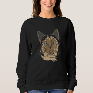 Sudadera Cabeza de gato siamesa realista animal gato siamés