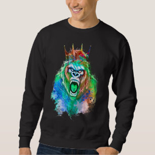 Sudadera Cabeza de gorila Rey Colorida Bestia de la Corona 