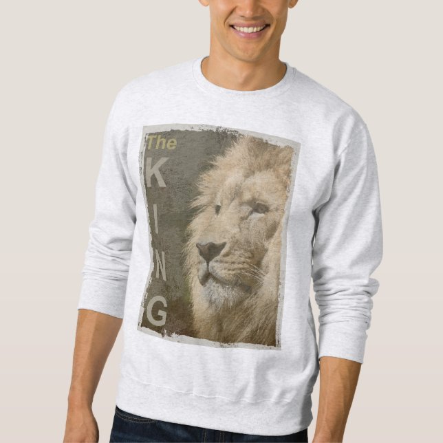 Sudadera Cabeza de león de arte pop Los hombres King Modern (Anverso)