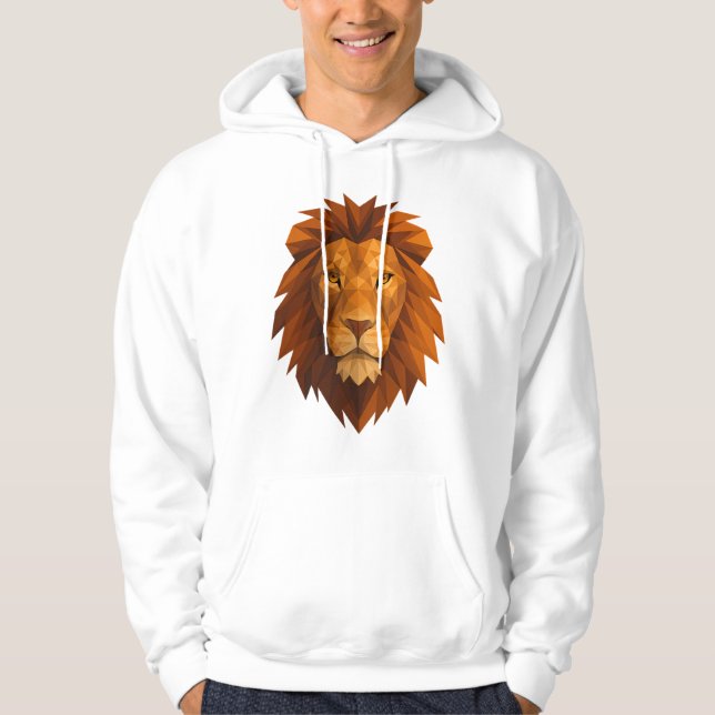 Sudadera Cabeza de león poligonal - Diseño de potencia geom (Anverso)