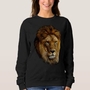 Sudadera Cabeza De León Retrato Majestuoso De Un León Feroz