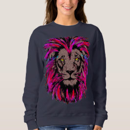 Sudadera Cabeza de león rosa - Rasgo de cara de león