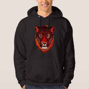 Sudadera Cabeza de Leopardo Rojo Flamígero