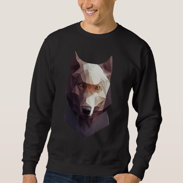 Sudadera Cabeza de Lobo Bajo Polígono Lobos Geométrico (Anverso)