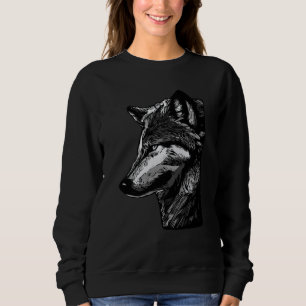 Sudadera Cabeza de lobo depredador rostro huella con animal