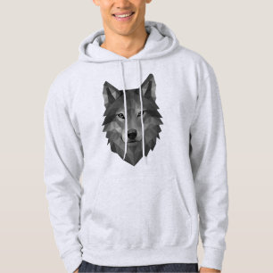 Sudadera Cabeza de lobo geométrica   Arte polígono con esti