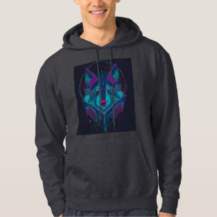 Sudadera Cabeza de Neon Wolf minimalista Cyberpunk - S futu