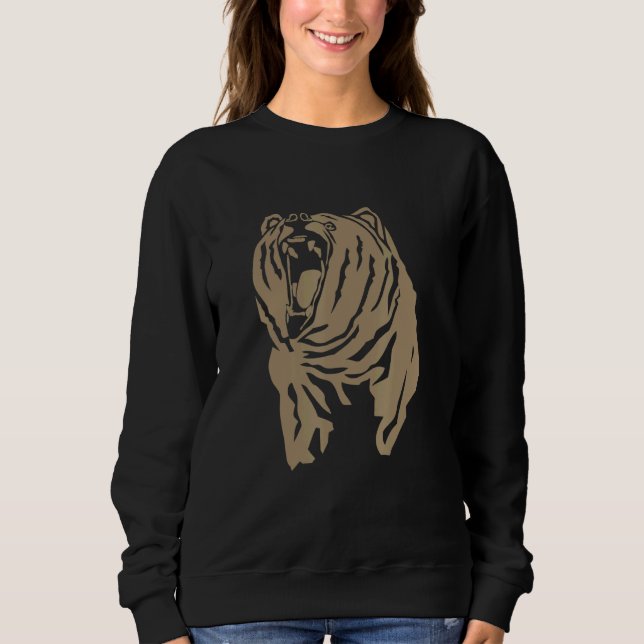 Sudadera Cabeza De Oso De Oso De Oso Marrón Grizzly Bear Ko (Anverso)