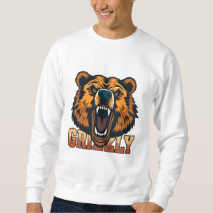 Sudadera Cabeza de Oso Grizzly Enfatizando el Poder