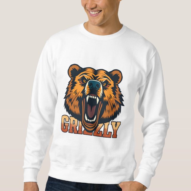 Sudadera Cabeza de Oso Grizzly Enfatizando el Poder (Anverso)