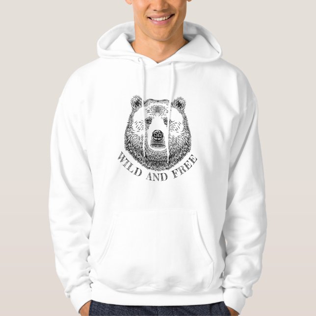 Sudadera Cabeza De Oso, Silvestre Y Libre, Ilustracion Derr (Anverso)