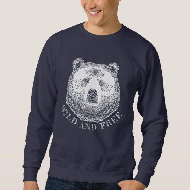 Sudadera Cabeza De Oso, Silvestre Y Libre, Ilustracion Derr (Anverso)