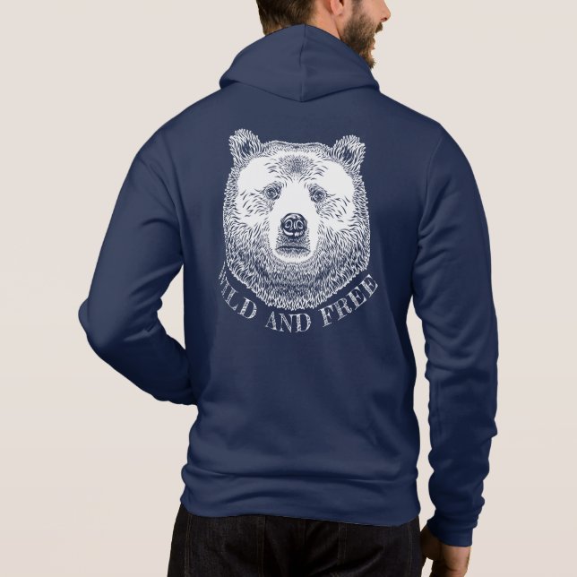 Sudadera Cabeza De Oso, Silvestre Y Libre, Ilustracion Derr (Reverso)