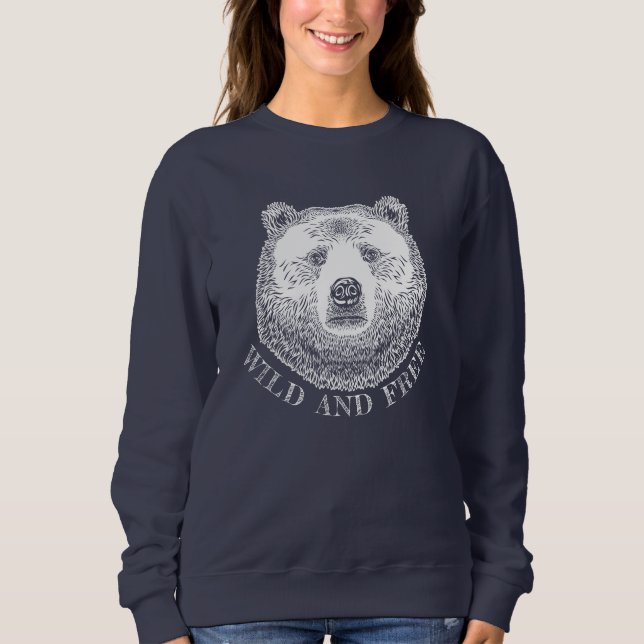 Sudadera Cabeza De Oso, Silvestre Y Libre, Ilustracion Derr (Anverso)