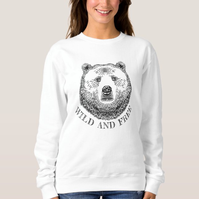 Sudadera Cabeza De Oso, Silvestre Y Libre, Ilustracion Derr (Anverso)