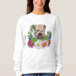 Sudadera Cabeza de Soft-Coated Wheaten Terrier Flores Color