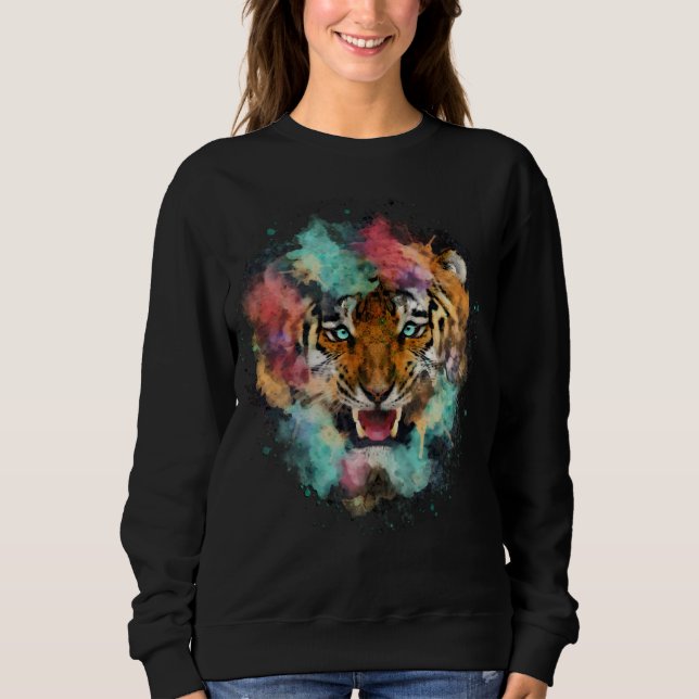 Sudadera Cabeza de tigre colorida (Anverso)