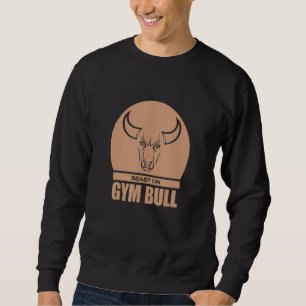 Sudadera Cabeza de Toro de Gimnasio Bestia Beige Fitness de
