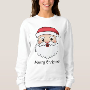 Sudadera Cabeza Feliz de Papá Noel de Dibujos Animados con