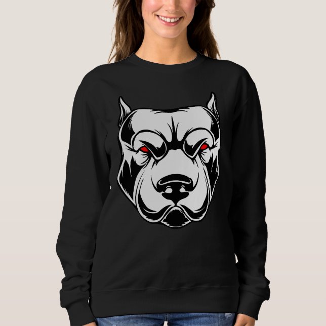 Sudadera Cabeza Pitbull Con Ojos Rojos (Anverso)