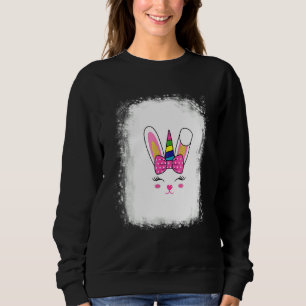 Sudadera Cabezal Feliz Cara de Conejo Blanqueado Gafas Leop