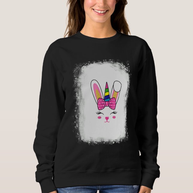 Sudadera Cabezal Feliz Cara de Conejo Blanqueado Gafas Leop (Anverso)