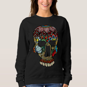 Sudadera Cabezas de Cráneo de Flor Grunge Punk Metal