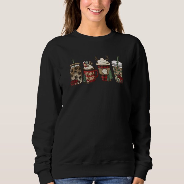 Sudadera Cabin Christmas Coffee Mama Moose Holiday Drinks W (Anverso)