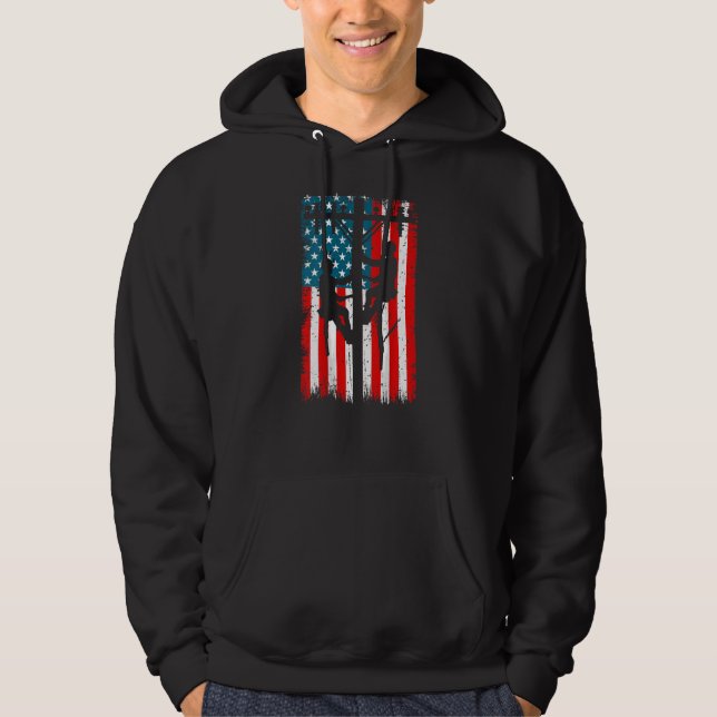 Sudadera Cable eléctrico Patriótico de Bandera Americana Li (Anverso)