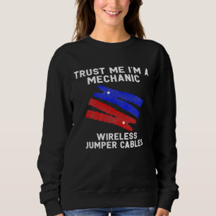 Sudadera Cables de salto inalámbricos broma taller mecánico